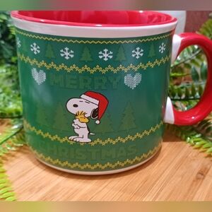 Peanuts Gibsons Snoopy Christmas Mug - Green and Red 21oz.